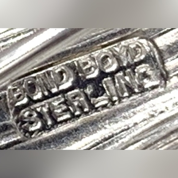 BOND BOYD Sterling Silver Floral Screw On Earrings Brooch Vintage SET - Picture 7 of 7